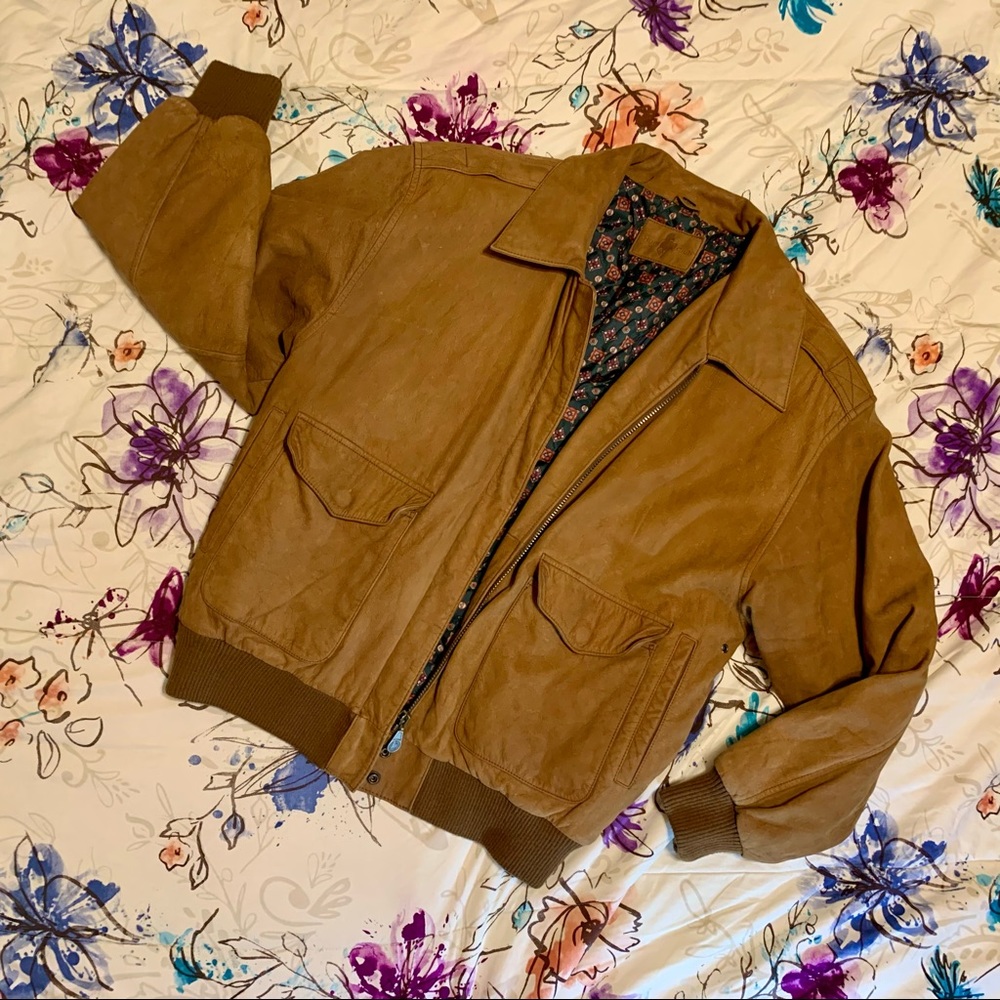 💛 Men’s Vintage Suede Leather Jacket
